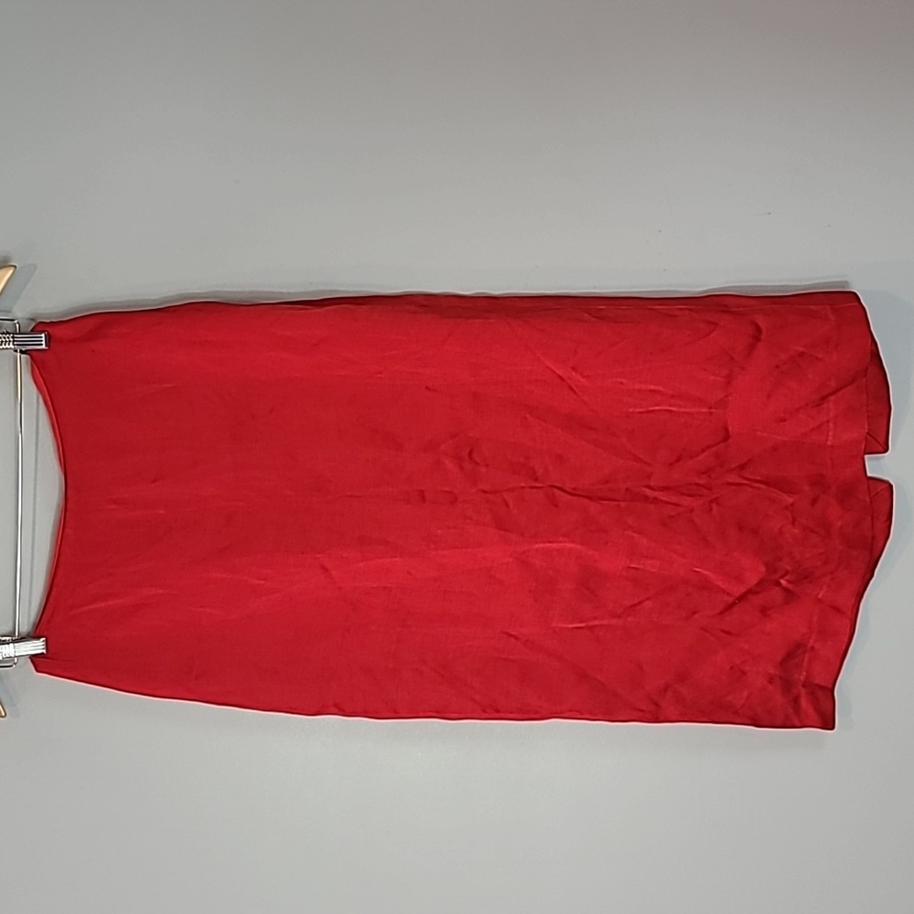 Zara Red Satin Midi Skirt Size Medium Comfy‎ Modern Jewel Tone Grunge Boho